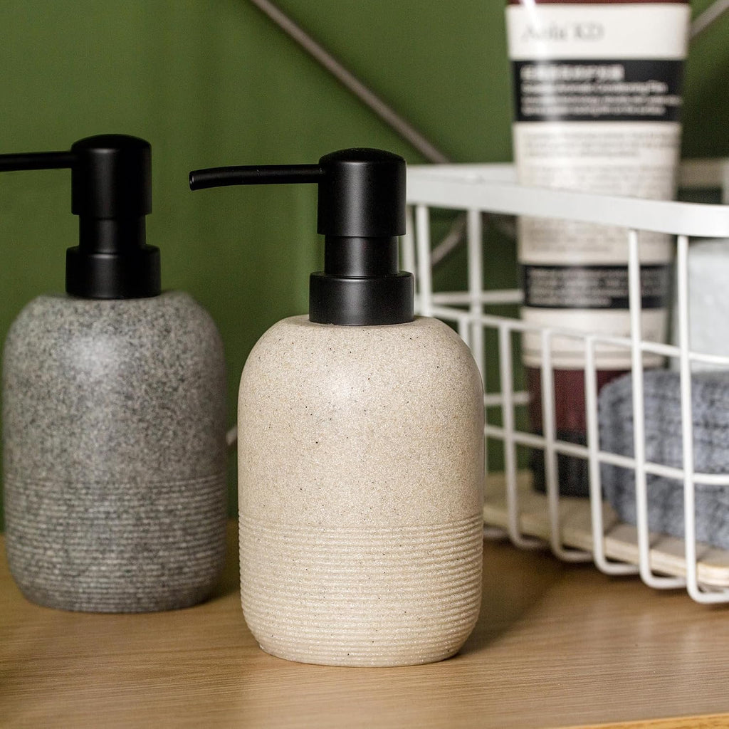 Soap Dispenser Beige,Hand Soap Lotion Dispenser for Bathroom Countertop,Soap Dispenser for Kitchen.
