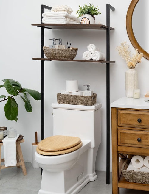 Wicker Seagrass Baskets, Toilet Basket Tank Topper | Small Toilet Tank Basket with Built-In Handles, Bathroom Basket Organizer and Storage for Bathroom Decor