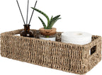 Wicker Seagrass Baskets, Toilet Basket Tank Topper | Small Toilet Tank Basket with Built-In Handles, Bathroom Basket Organizer and Storage for Bathroom Decor